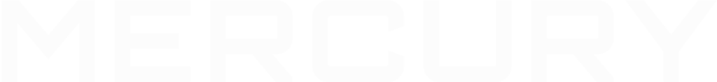 mercury company logo in white text